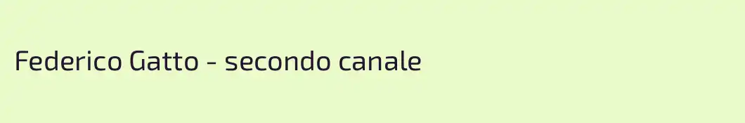 Federico Gatto - secondo canale